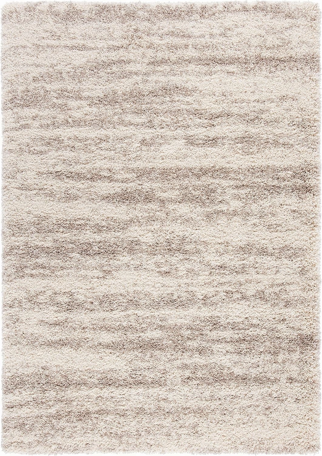 SAFAVIEH Hudson Shag Collection Area Rug - 8' x 10', Ivory & Beige, Modern Design, Non-Shedding & Easy Care, 2-inch Thick Ideal for High Traffic Areas in Living Room, Bedroom (SGH206B)