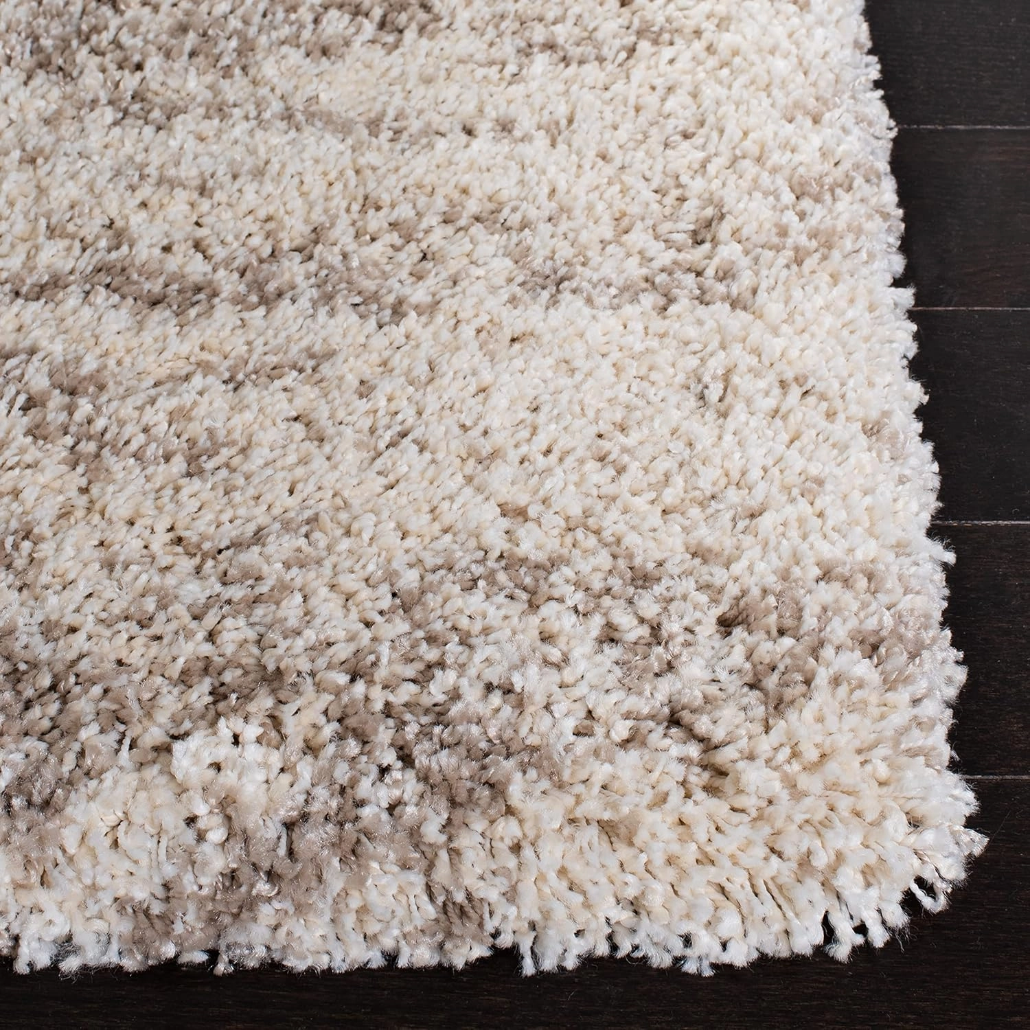 SAFAVIEH Hudson Shag Collection Area Rug - 8' x 10', Ivory & Beige, Modern Design, Non-Shedding & Easy Care, 2-inch Thick Ideal for High Traffic Areas in Living Room, Bedroom (SGH206B)