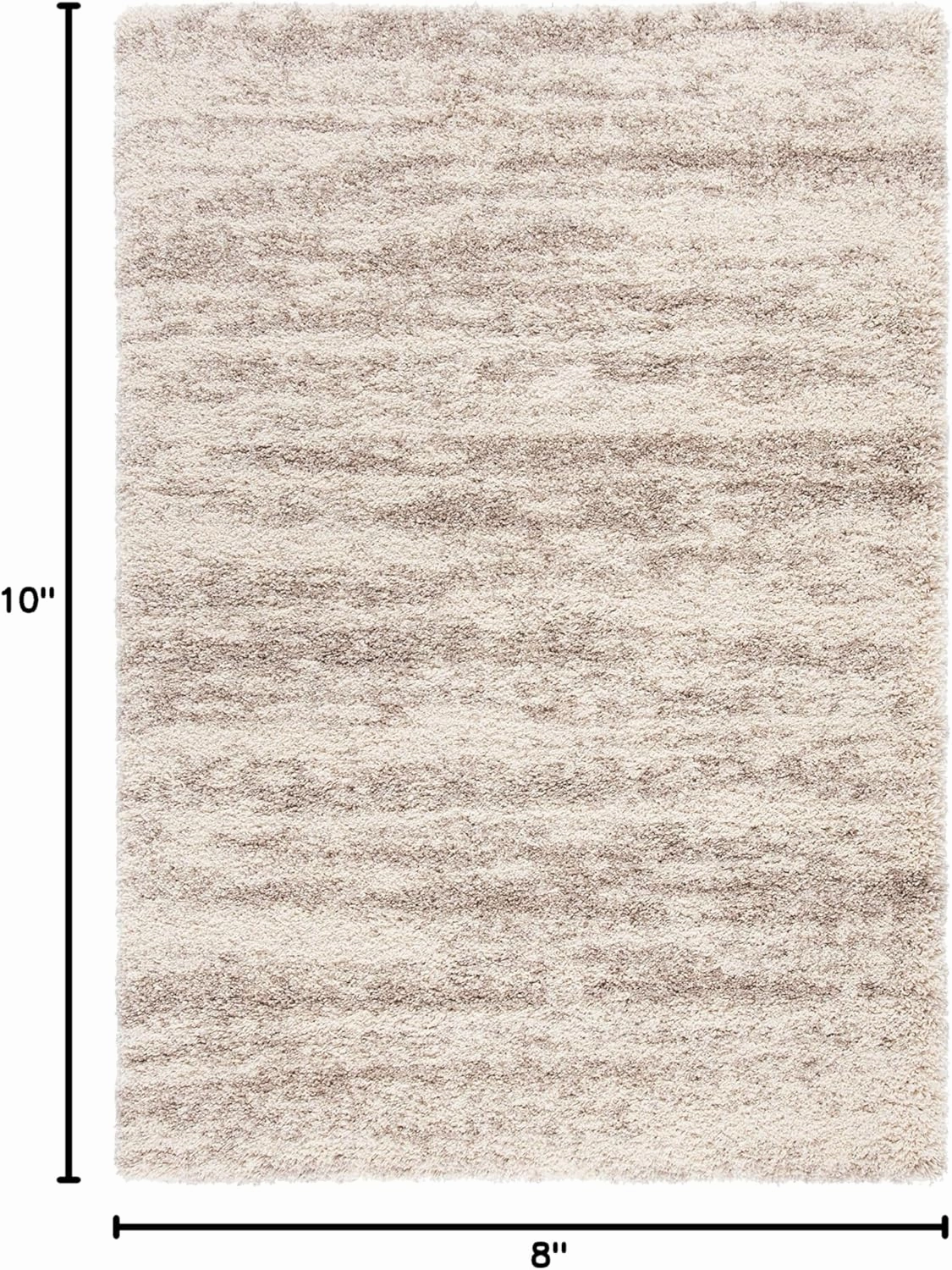 SAFAVIEH Hudson Shag Collection Area Rug - 8' x 10', Ivory & Beige, Modern Design, Non-Shedding & Easy Care, 2-inch Thick Ideal for High Traffic Areas in Living Room, Bedroom (SGH206B)