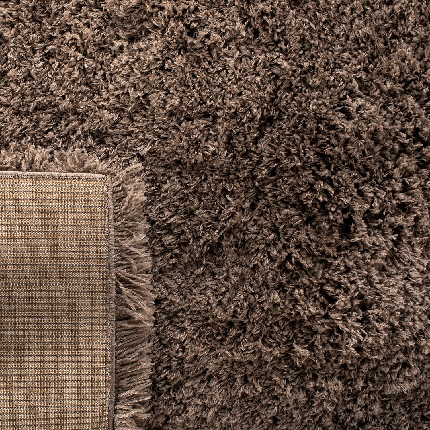 SAFAVIEH Polar Shag Collection Area Rug - 5'1" x 7'6", Mushroom, Solid Glam Design, Non-Shedding & Easy Care, 3-inch Thick Ideal for High Traffic Areas in Living Room, Bedroom (PSG800C)