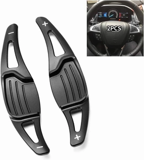 SANRILY for Steering Wheel Paddle Shifter Extension for Ford Mondeo Lincoln MKZ Taurus Edge Accessories, Metal Alloy Shift Paddle Blade Fits:2013-2019 Replacement Kit Paddle-Shift Covers Black