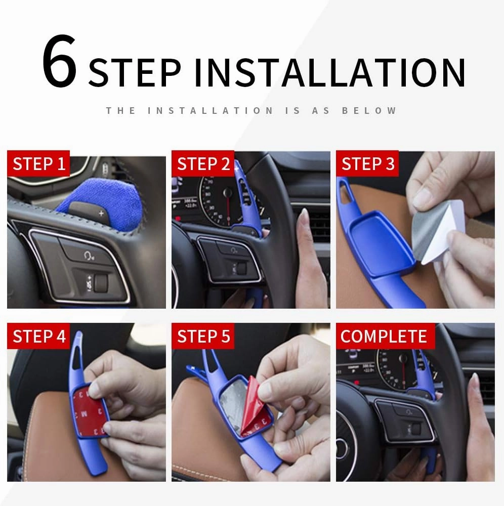 SANRILY for Steering Wheel Paddle Shifter Extension for Ford Mondeo Lincoln MKZ Taurus Edge Accessories, Metal Alloy Shift Paddle Blade Fits:2013-2019 Replacement Kit Paddle-Shift Covers Black