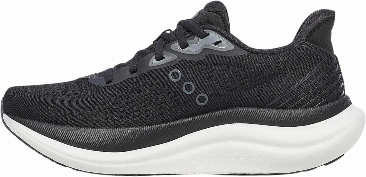 Saucony Women's Triumph 23 Sneaker, Black/White, 7.5 Wide