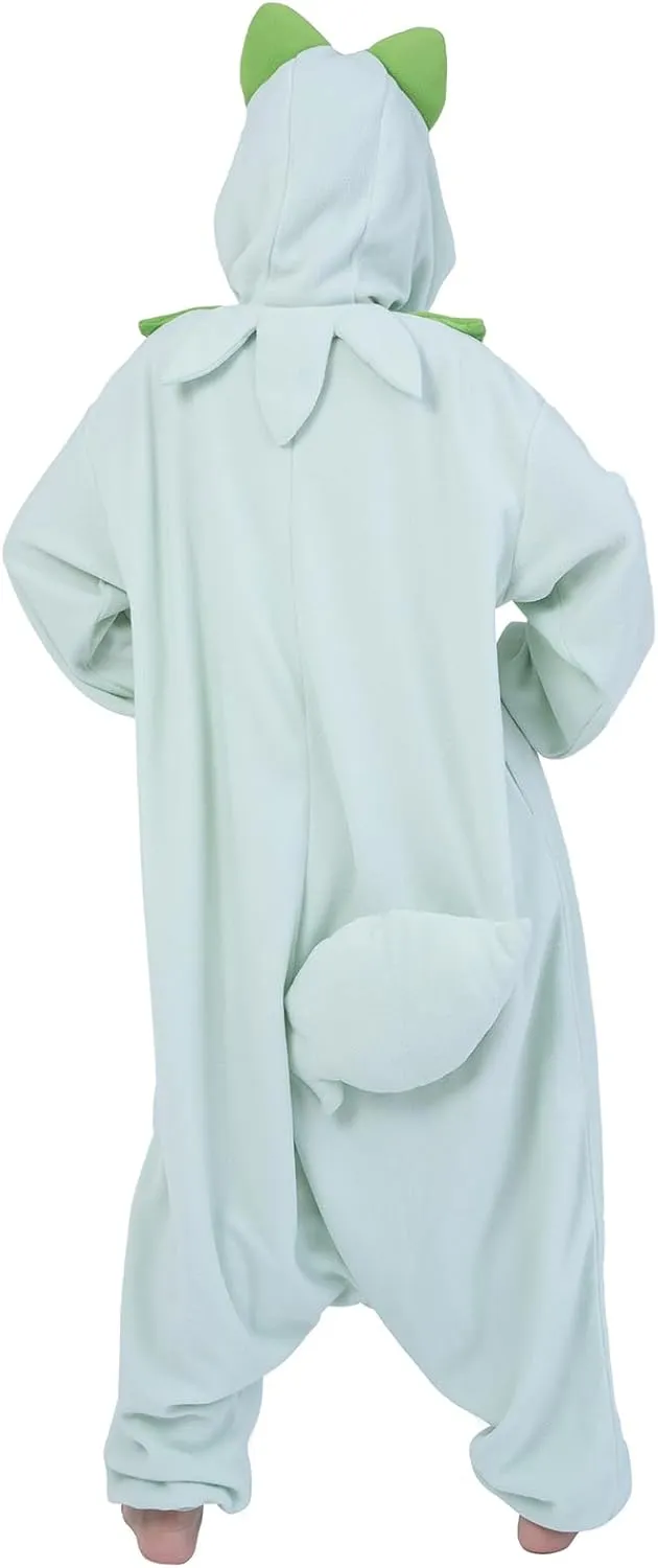 SAZAC Pokemon Sprigatito Kigurumi Onesie - Premium Adult Halloween Costume, Plush Pajamas, Durable, Machine Washable