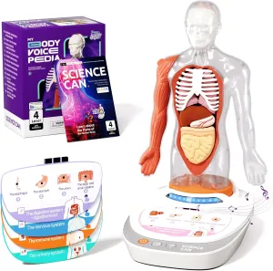 Science Can Human Body Model for Kids, Interactive Human Anatomy Talking Model - 11 Inch Realistic Anatomical Assembly Kit 15PCS Removable Parts and Guide STEM Educational Toys for Kids Aged 6  Gifts