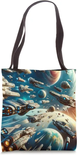 Science Fiction Space Ship Tote Bag