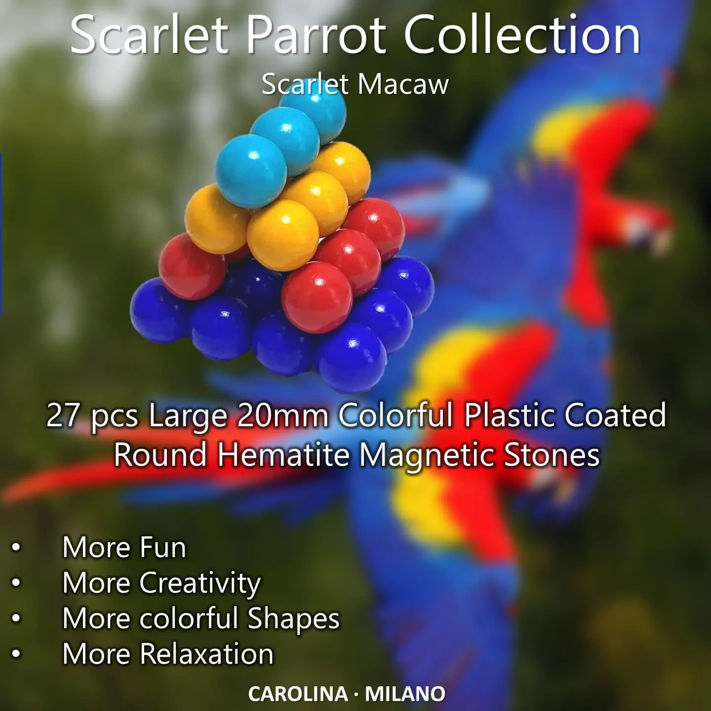 Science Kit Toy 27 PCS Colorful Hematite Magnetic Stones Large 20 mm Magnets for Age 6  Years Building Blocks, Home Office Kids Adults Intelligence Development Educational Party Gift Sphere, 27-16