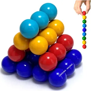 Science Kit Toy 27 PCS Colorful Hematite Magnetic Stones Large 20 mm Magnets for Age 6  Years Building Blocks, Home Office Kids Adults Intelligence Development Educational Party Gift Sphere, 27-16