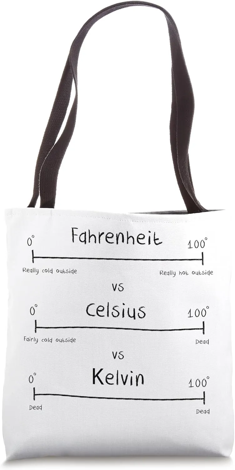 Science Meme Fahrenheit Celsius Kelvin Funny Science Teacher Tote Bag