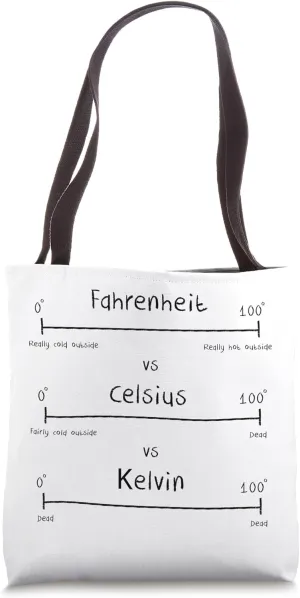 Science Meme Fahrenheit Celsius Kelvin Funny Science Teacher Tote Bag
