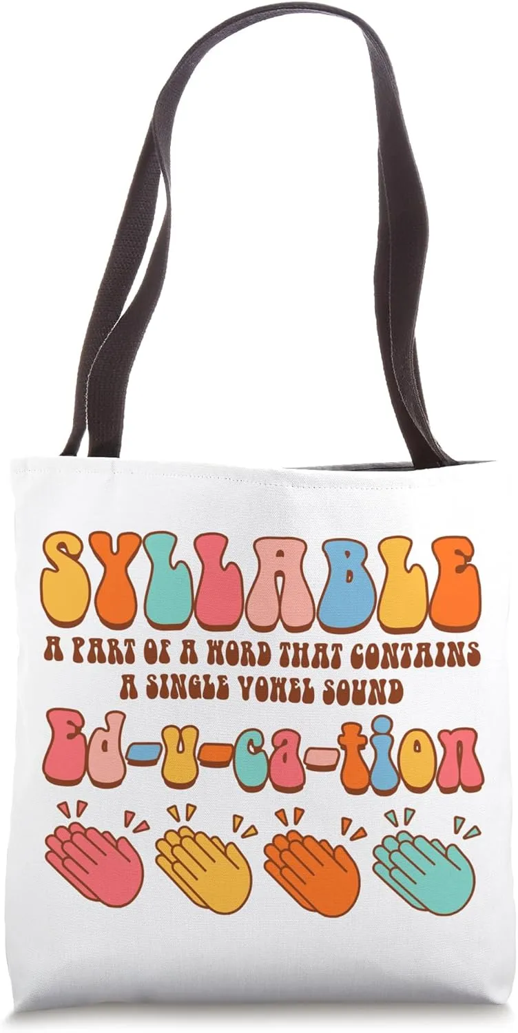 Science Of Reading Phonics Literacy Syllable Definition Tote Bag