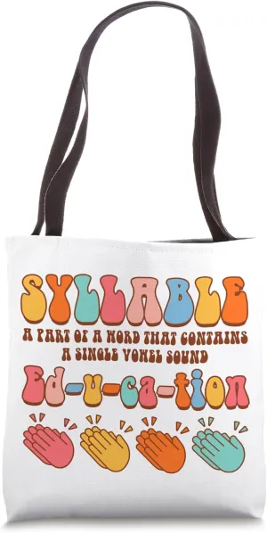 Science Of Reading Phonics Literacy Syllable Definition Tote Bag