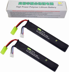 sea jump 2PCS 3S 11.1V 2000mAh 5020120 Lithium Battery with Mini Odamiya Connector for M4 Crane Stock M110 G36 M14 L85 AUG G3 Upgrade or Modification and Other Series of Toy Electric Gun Airsoft Rifle