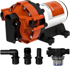 SEAFLO 12V 56A Series 5.0 GPM Variable Speed Smart On Demand Marine/RV 5-Chamber Diaphragm Pump