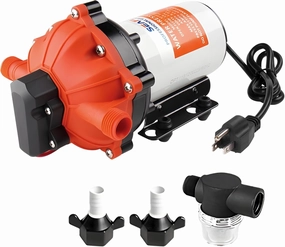 SEAFLO 55-Series Industrial Water Pressure Pump w/Power Plug for Wall Outlet - 115VAC, 5.0 GPM, 60 PSI | Self-Priming, Heavy Duty, Quiet Operation | Ideal for RV, Boat, Off-Grid, and Industrial Use