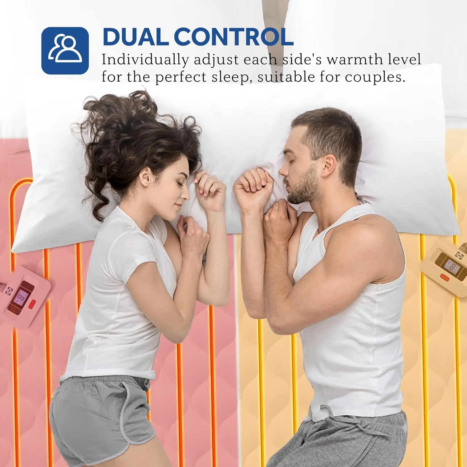 Sealy Heated Mattress Pad King Size, Luxury Quilted Electric Bed Warmer with Dual Controller 10 Heat Settings & Auto Off 1-12 Hours | Fit Up to 17" Deep Pocket | ETL Certified | Machine Washable