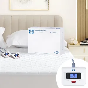 Sealy Heated Mattress Pad King Size, Luxury Quilted Electric Bed Warmer with Dual Controller 10 Heat Settings & Auto Off 1-12 Hours | Fit Up to 17" Deep Pocket | ETL Certified | Machine Washable