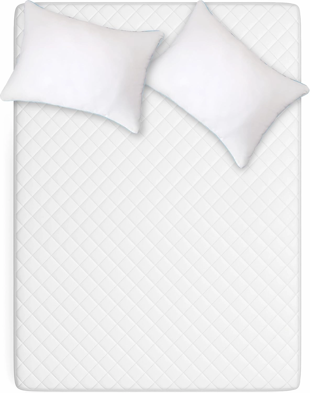 Sealy Luxury Cotton Top Fitted King Mattress Pad & 2 Pack King Clean Luxury Slumber Bed Pillow with Hypoallergenic Fiberfill Bundle