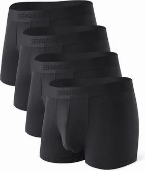 Separatec Mens Trunks Underwear with Dual Pouch, Soft Breathable Rayon Made from Bamboo Trunk Underwear for Men