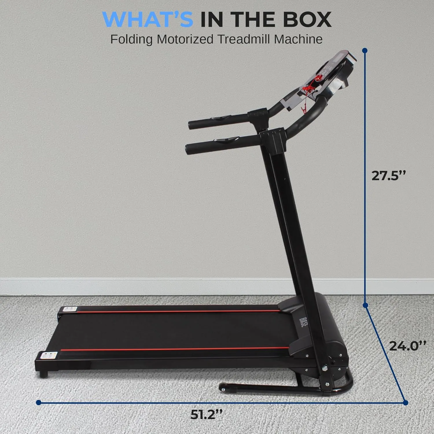 SereneLife Electric Folding Treadmill Exercise Machine - Smart Compact Digital Fitness Treadmill Workout Trainer w/Bluetooth App Sync, Manual Incline Adjustment, for Walking, Running, Gym