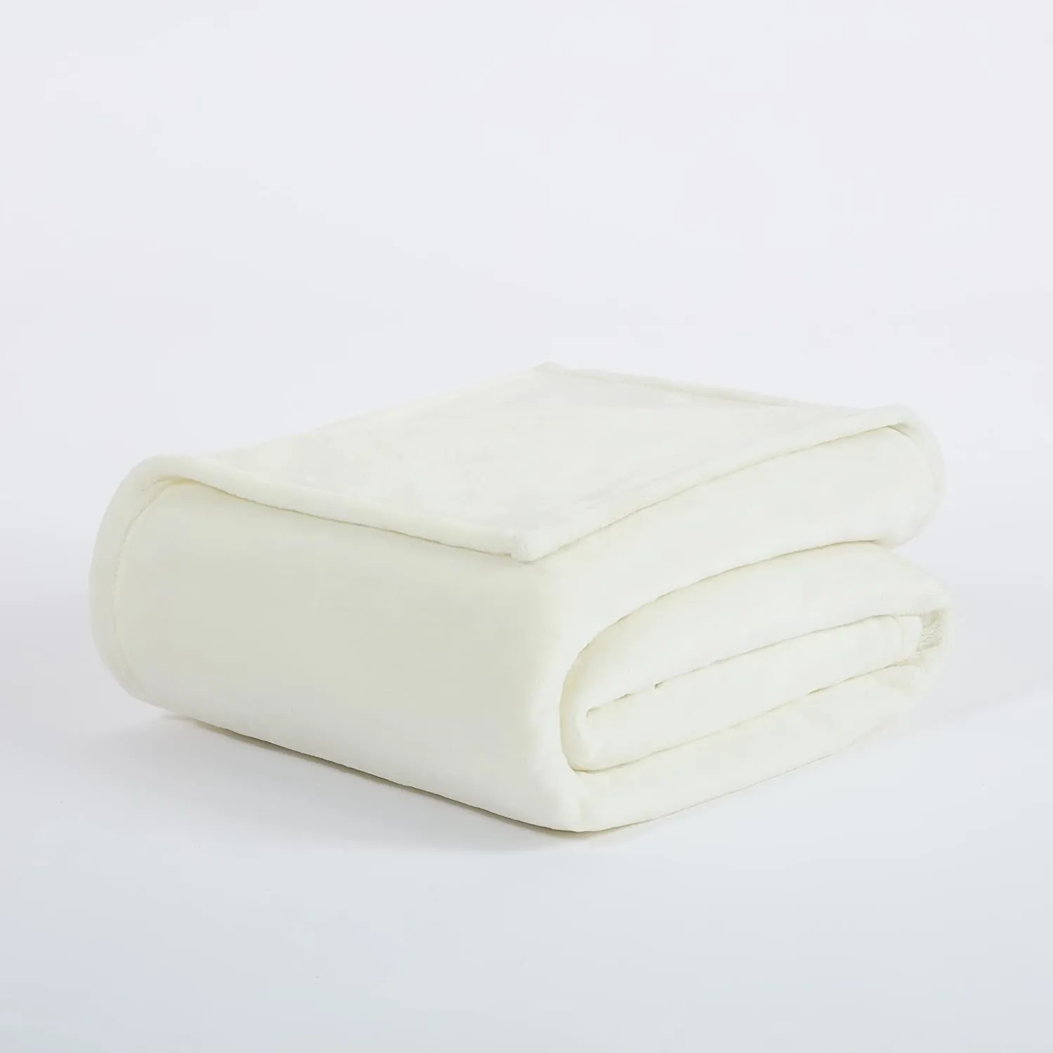 SERTA Cozy Plush Thick Fuzzy Super Soft Lightweight Throw Blanket for Bed, Couch, or Travel, Standard (50 in x 60 in), Off White