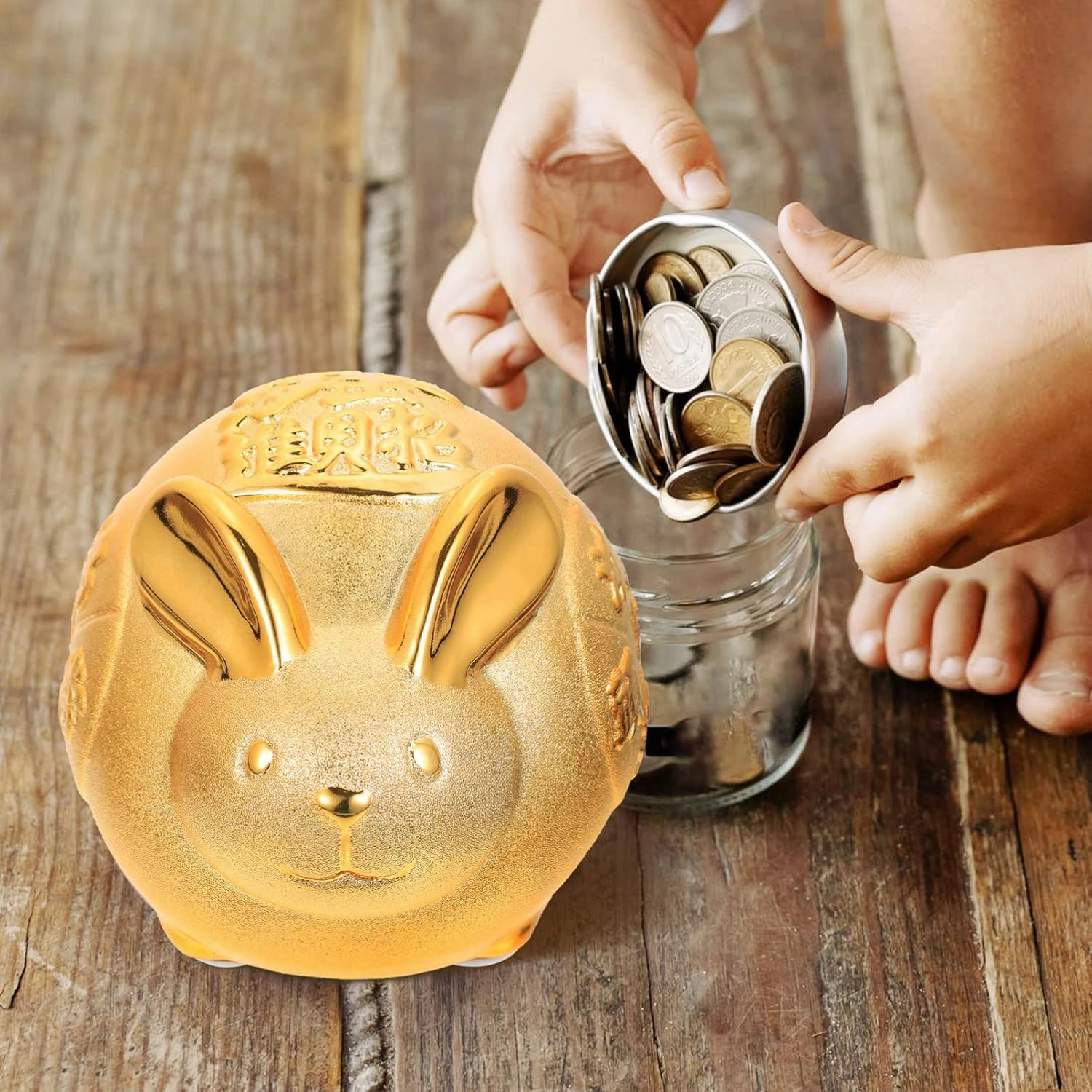 Shaped Piggy Bank Bunny Container for Boys and Girls Cute Bedroom Decor Money Storage for Boys and Girls for Year