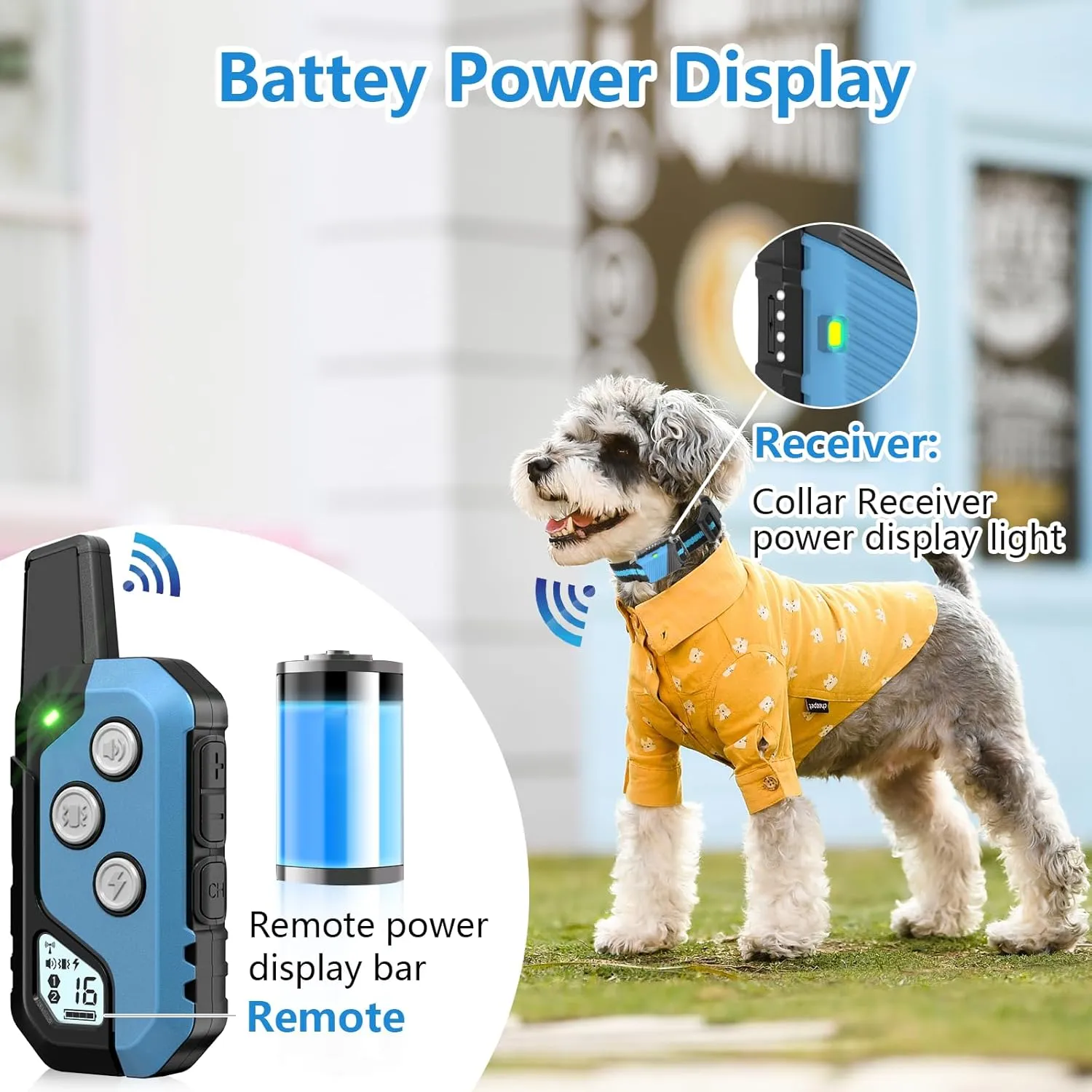 Shock Collar for Dogs, Dog Training Collar with Remote Control for 2 Dogs, 3 Training Modes with Beep, Vibration and Satic, Waterproof, Rechargeable E Collar for Large Medium Small