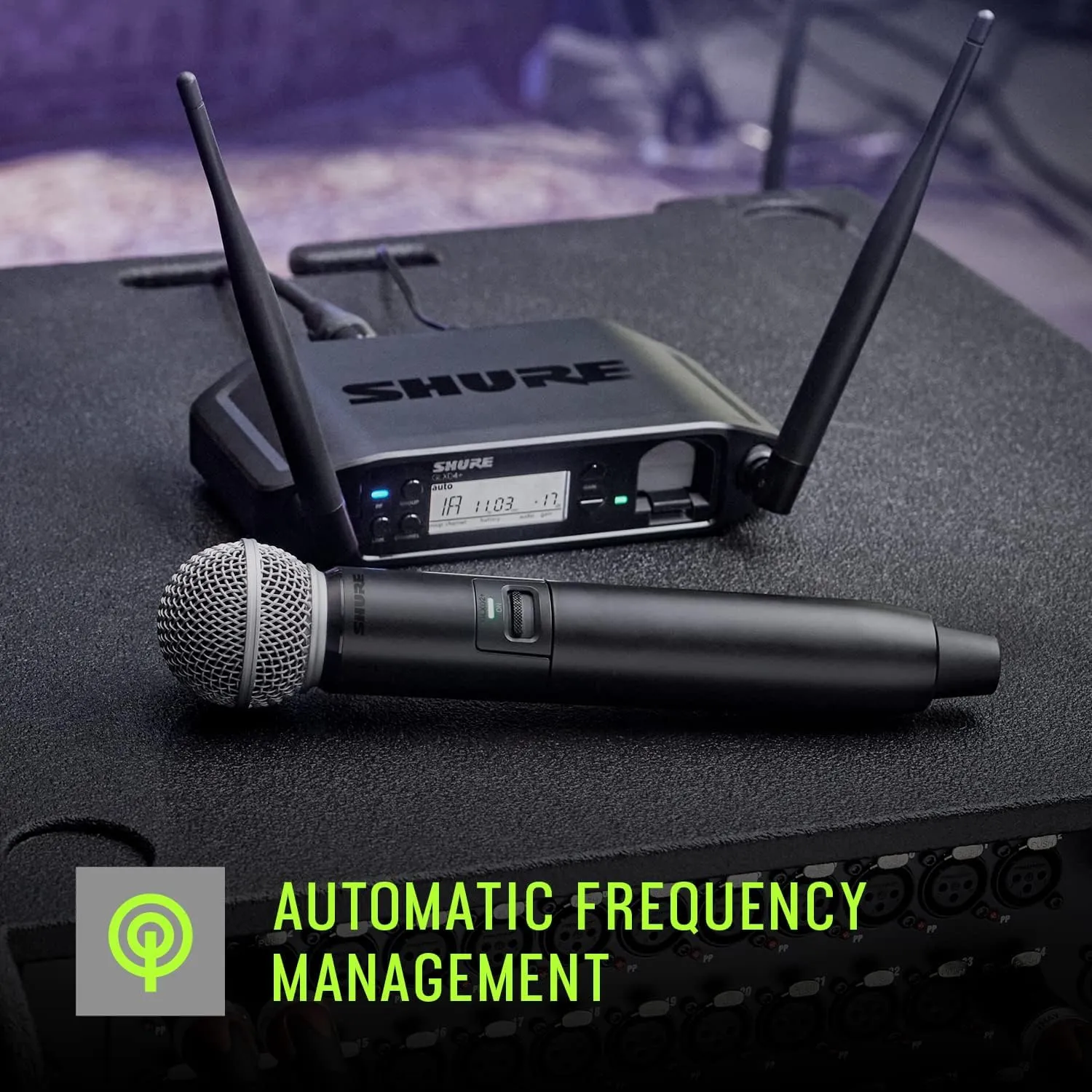 Shure GLXD14R  Dual Band Pro Digital Wireless System for Guitar and Bass - 12-Hour Battery Life, 100 ft Range | Includes 1/4" Jack Instrument Cable & Single Channel Rack Mount Receiver (GLXD14R -Z3)
