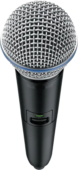 Shure GLXD2 /B58 Handheld Transmitter with BETA 58A Vocal Mic Capsule - for use with GLX-D  Dual Band Digital Wireless Microphone Systems, Receiver Sold Separately (GLXD2 /B58=-Z3)