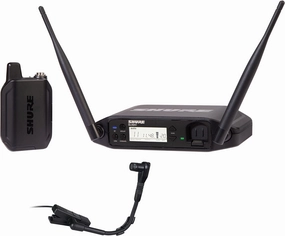 Shure GLXD14 /B98 Dual Band Digital Wireless Microphone System for Brass, Woodwinds, Percussion - 12-Hour Battery Life, 100 ft Range | Clip-on Instrument Mic, Single Channel Receiver (GLXD14 /B98-Z3)