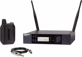 Shure GLXD14R  Dual Band Pro Digital Wireless System for Guitar and Bass - 12-Hour Battery Life, 100 ft Range | Includes 1/4" Jack Instrument Cable & Single Channel Rack Mount Receiver (GLXD14R -Z3)