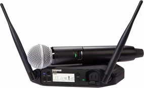 Shure GLXD24 /SM58 Dual Band Pro Digital Wireless Microphone System - 12-Hour Battery Life, 100 ft Range | SM58 Handheld Vocal Mic, Single Channel Receiver (GLXD24 /SM58-Z3)