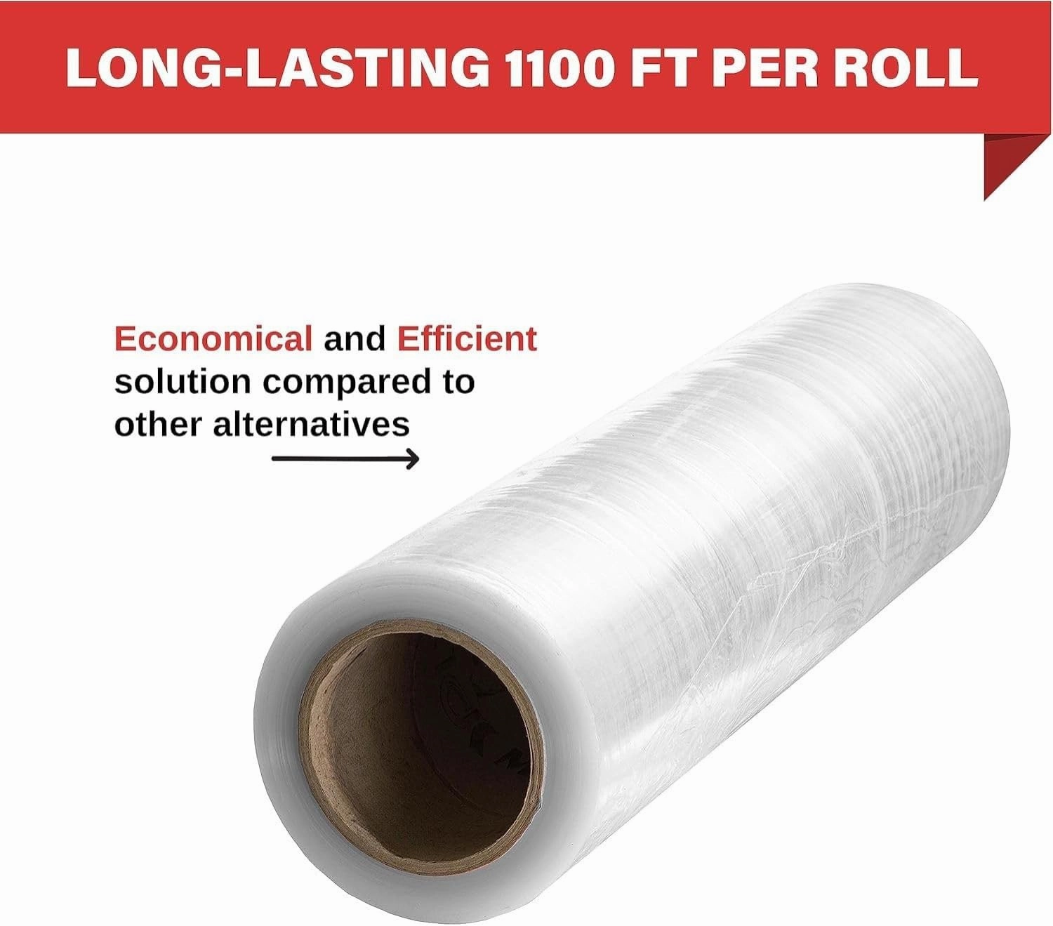 Simply Cool Stretch Wrap Industrial Strength Extra Thick 17.5" 1100 SqFt 80 Gauge (20 Micron) 1 Pack Shrink Wrap Roll for Moving Supplies, Furniture, Pallet Wrapping, Packing, Heavy Duty Stretch Film