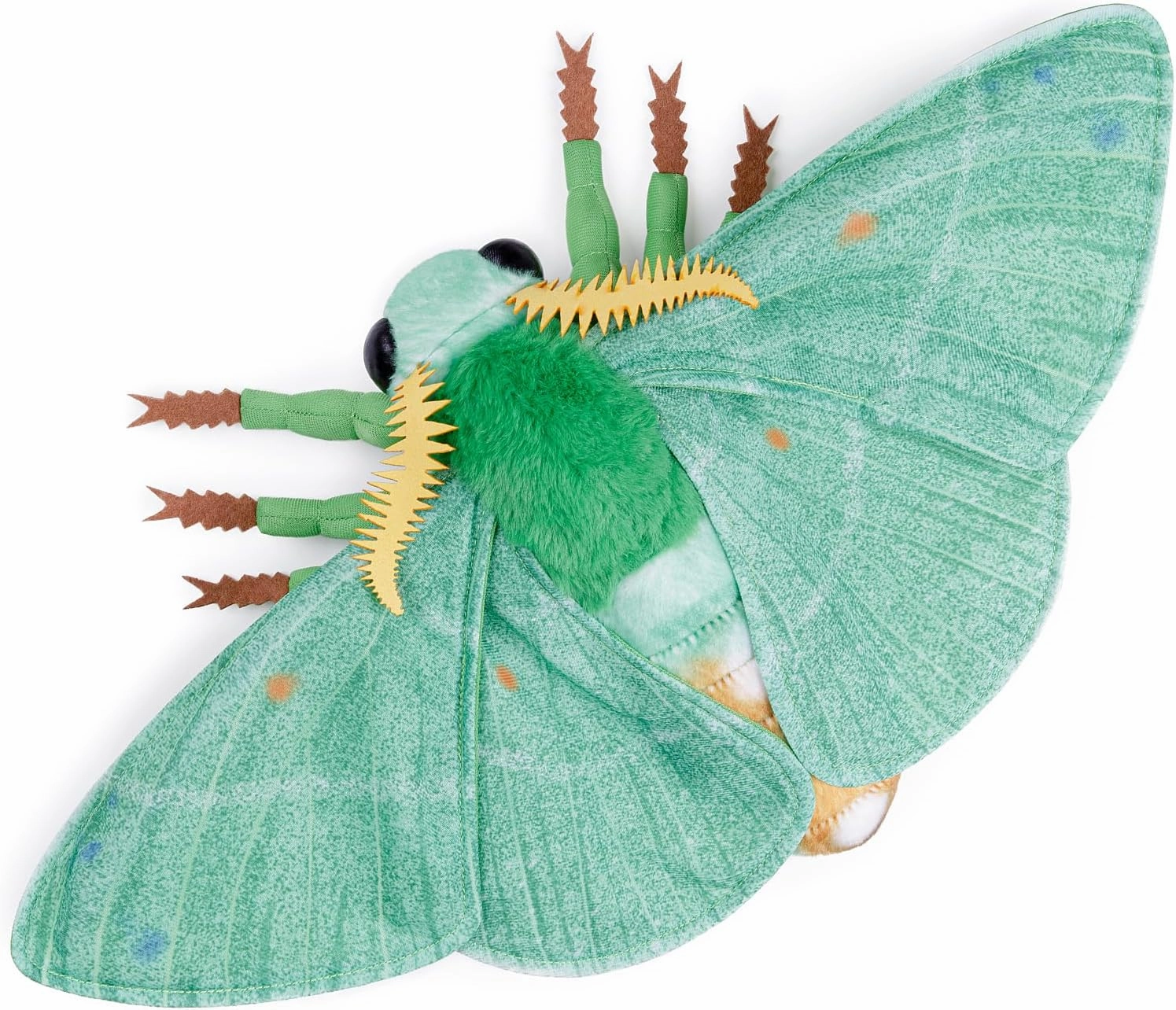 Simulation Emerald Moth Plush Toy, 9in Realistic Emerald Moth Stuffed Animal Children's Toys
