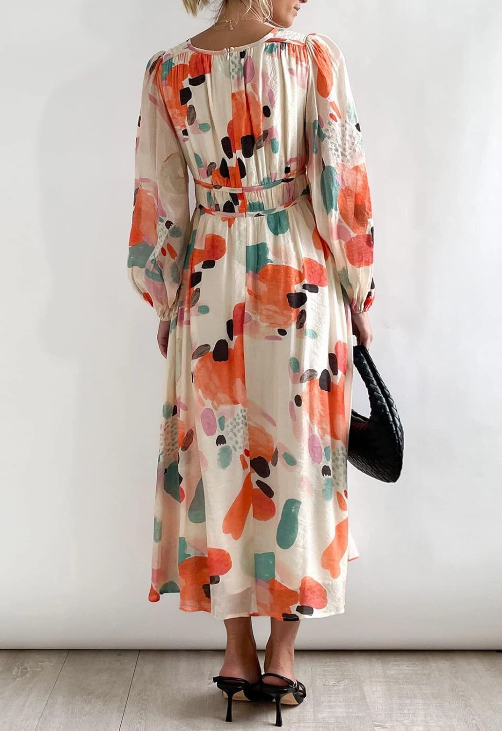 Sissyaki Women's Long Sleeve Boho Floral Maxi Dress
