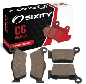 Sixity C6 Front Rear Ceramic Brake Pads compatible with Husqvarna TC 250 48mm Marzocchi Kayaba forks 95mm Caliper Centres 2005-2008 Complete Set