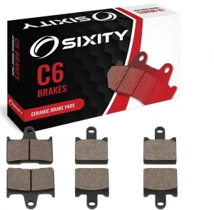 Sixity C6 Front Rear Ceramic Brake Pads compatible with Kawasaki ZG1400 Concours ABS A8F A9F CAF CBF CCF CDF CEF 2008-2014 Complete Set