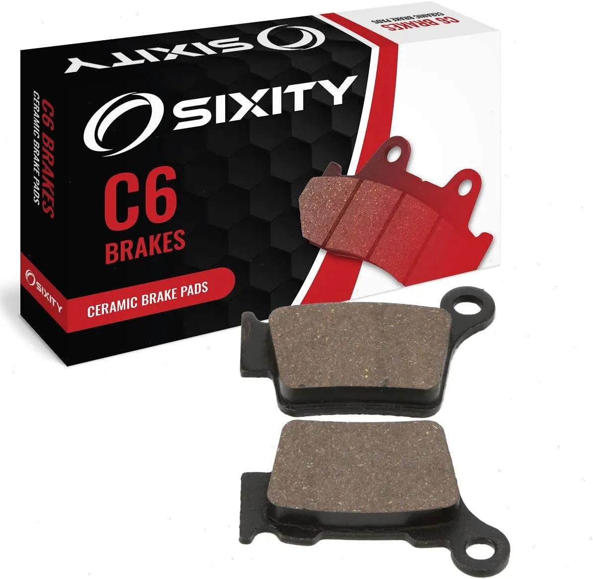 Sixity C6 Rear Ceramic Brake Pads compatible with Husqvarna TXC 250 Cross Country 45mm Marzocchi forks 60mm Caliper Centres 2008 Complete Set