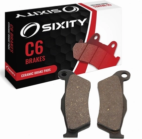 Sixity C6 Front Ceramic Brake Pads compatible with Husqvarna CR125 45mm Marzocchi forks 60mm Caliper Mount Centers 2002-2004 Complete Set