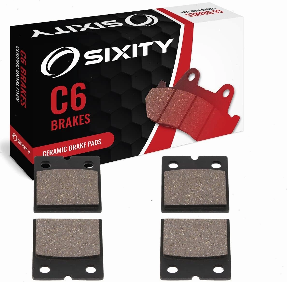Sixity C6 Front Ceramic Brake Pads compatible with Laverda Mirage 1200 1976 Complete Set