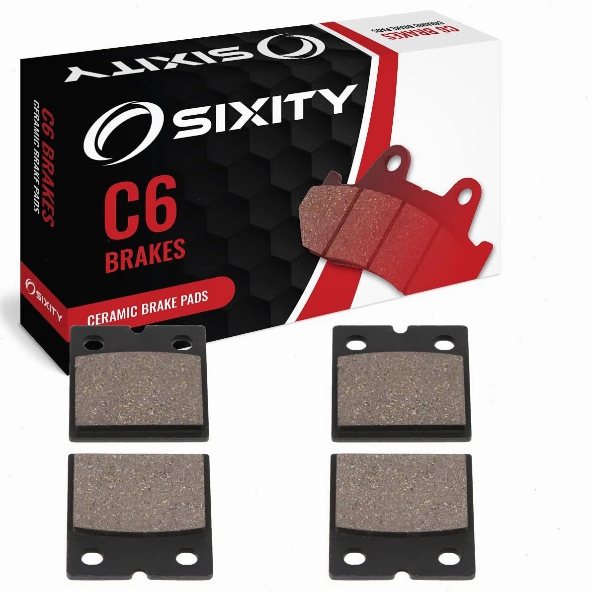 Sixity C6 Front Ceramic Brake Pads compatible with Laverda SFC 1000 1985-1986 Complete Set