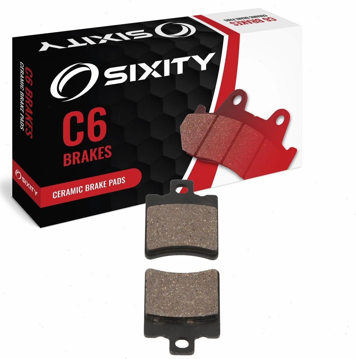 Sixity C6 Front Ceramic Brake Pads compatible with Malaguti F12 Phantom LC 1998-2004 Complete Set