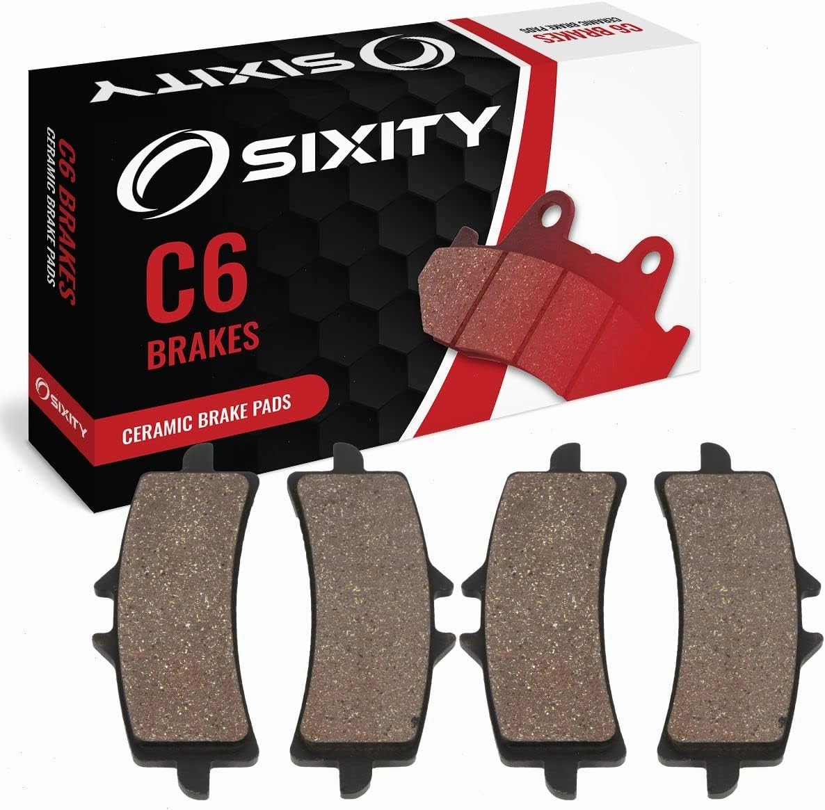 Sixity C6 Front Ceramic Brake Pads compatible with MV Agusta Brutale 1078cc RR 2008-2009 Complete Set