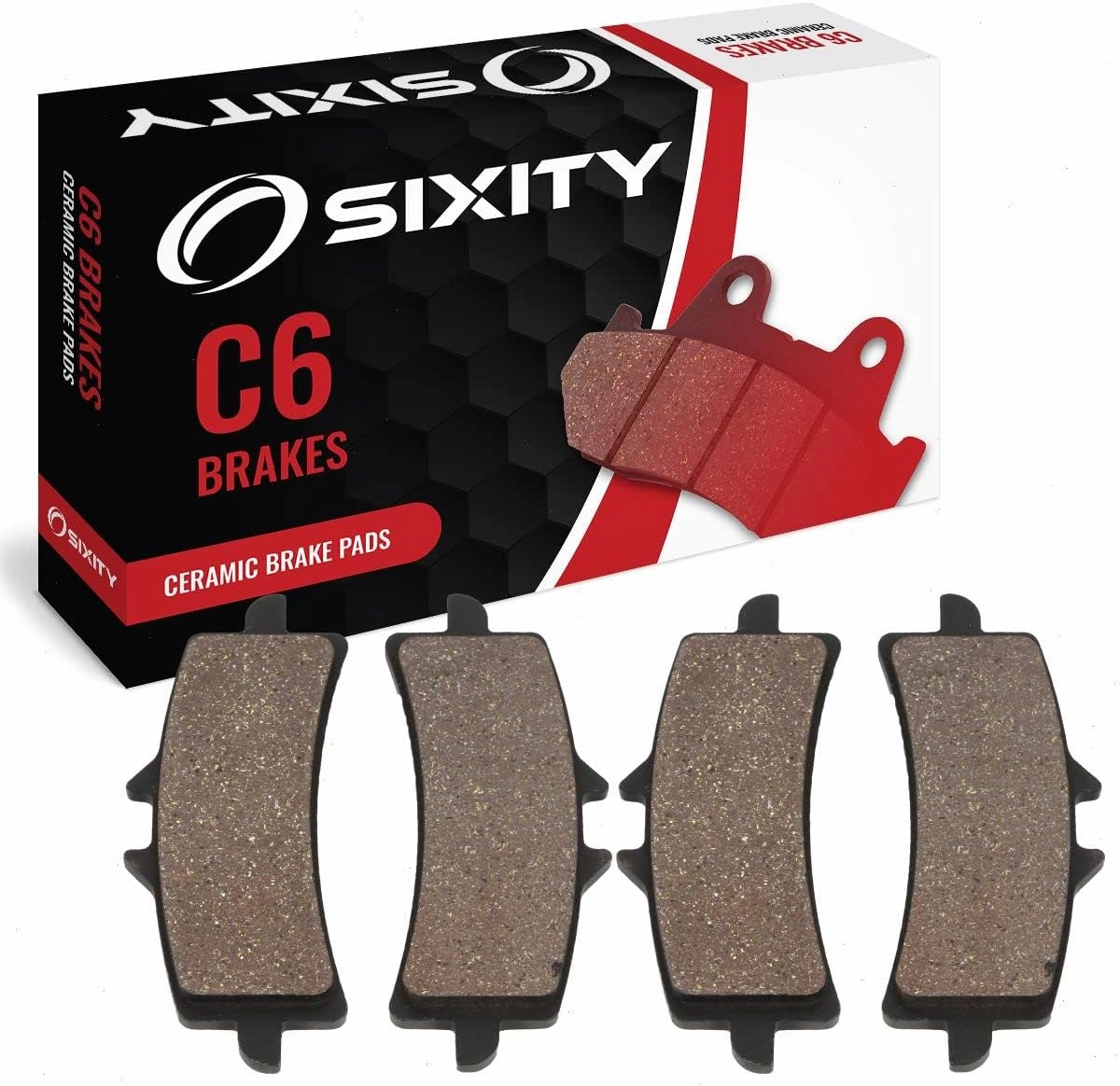 Sixity C6 Front Ceramic Brake Pads compatible with MV Agusta Brutale 1090 RR 2010-2014 Complete Set