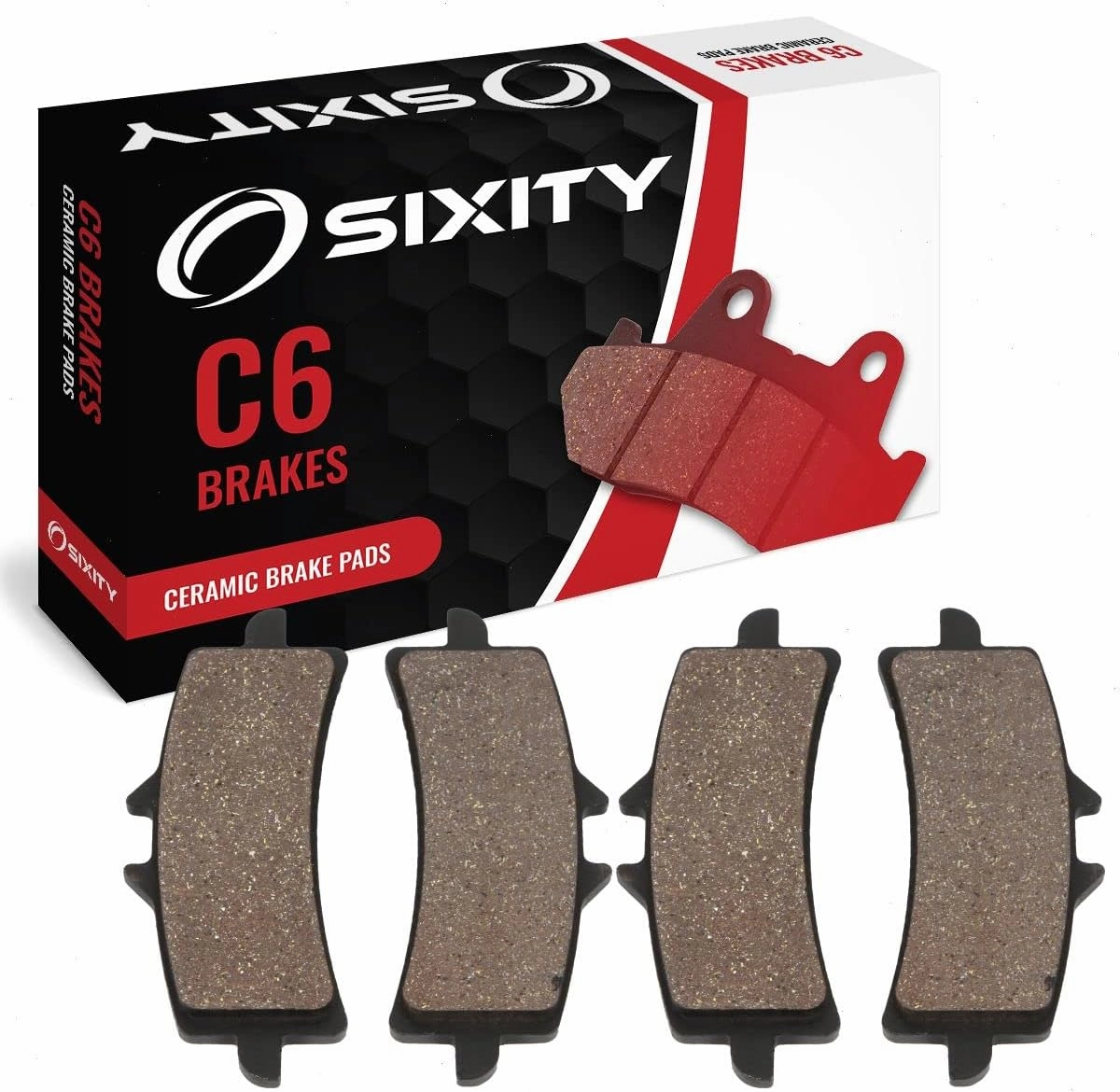 Sixity C6 Front Ceramic Brake Pads compatible with MV Agusta F3 800 Serie Ore Brembo Calipers 2013-2014 Complete Set