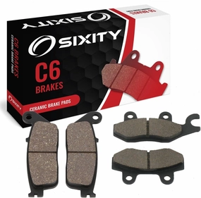 Sixity C6 Front Rear Ceramic Brake Pads compatible with Daelim Roadwin 125 2004-2009 Complete Set