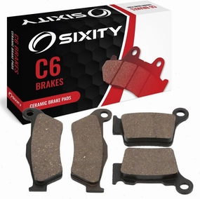 Sixity C6 Front Rear Ceramic Brake Pads compatible with Husqvarna TE310 45mm Marzocchi forks 60mm Caliper Mount Centers 2012 Complete Set