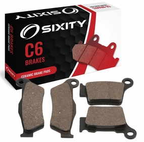 Sixity C6 Front Rear Ceramic Brake Pads compatible with Husqvarna TE310 4T 48mm Marzocchi Kayaba forks 95mm Caliper Mount Centers 2011-2012 Complete Set