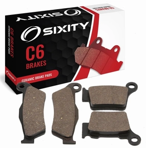 Sixity C6 Front Rear Ceramic Brake Pads compatible with Husqvarna TE449 48mm Marzocchi Kayaba forks 95mm Caliper Mount Centers 2011-2012 Complete Set