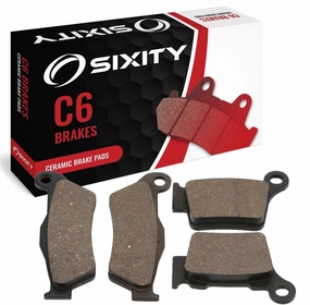 Sixity C6 Front Rear Ceramic Brake Pads compatible with Husqvarna TE511 45mm Marzocchi forks 60mm Caliper Mount Centers 2011-2012 Complete Set